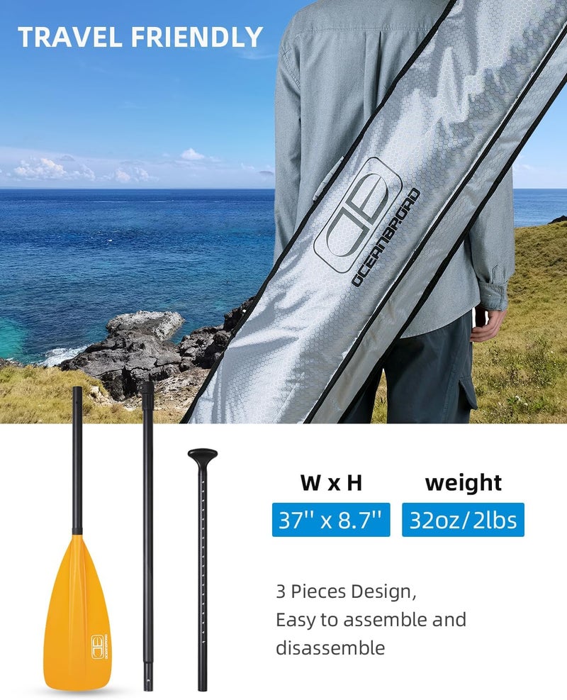 OCEANBROAD SUP Paddle - Adjustable Stand-Up Paddle for Paddleboard Kayak, Adjustable Aluminum Alloy Shaft with Reinforced Nylon Blades - Image 5
